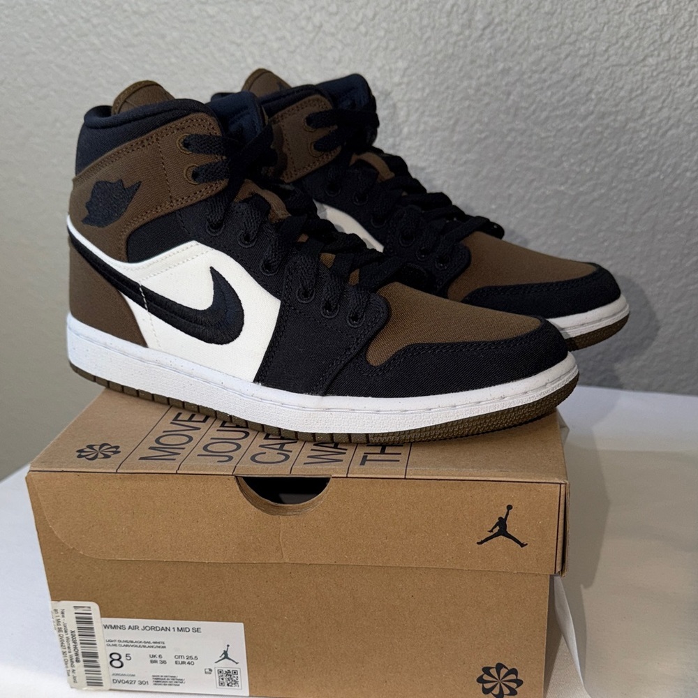 Jordan Mid-Top Sneakers in Brown Black White